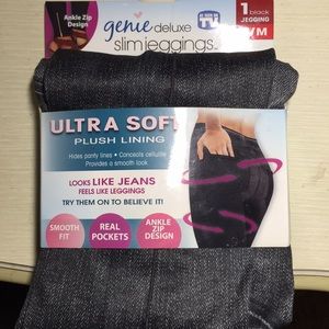Ultra soft, plush lining, jeggings, black size S/M